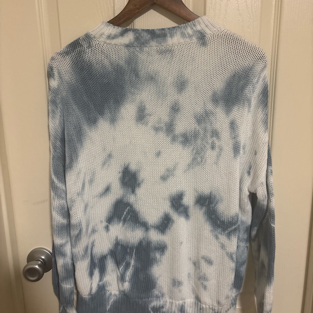 Show Me Your Mumu Sweater summer blue Tie Dye Cotton Knit spring light layer - Picture 8 of 8